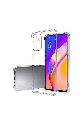 Oppo Reno 6 Kılıf Şeffaf Kamera Korumalı Antishock Airbag Köşe Korumalı Silikon Kapak