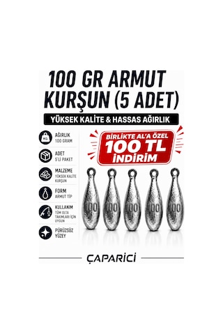 100 Gr Armut Dip Kurşunu 5 Adet Nazar Için Kurşun Kolay Eriyen Kurşun