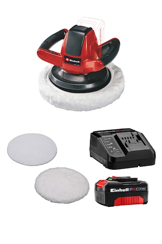 Einhell CE-CB 18/254 Li, Akülü Polisaj Makinesi Seti ( 4,0 Ah Akü ve Şarj Cihazı , Polisaj Ped Seti Dahildir )