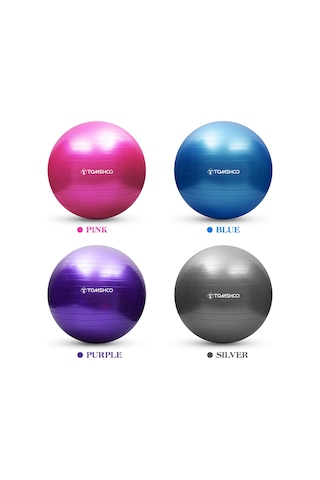 Kosona 55cm Mavi Antiparçalanır Pvc Yoga Topu - 150kg Yüke Dayanır, Ev Ve Spor Salonu İçin, Hava Pompa Dahil