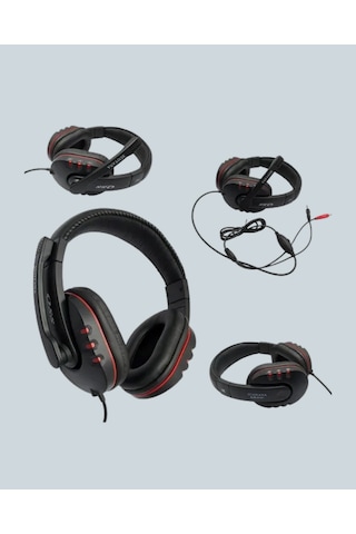 Gld-spt- Kırmızı Gaming Headset Mikrofonlu Sağlam Kablolu Konforlu