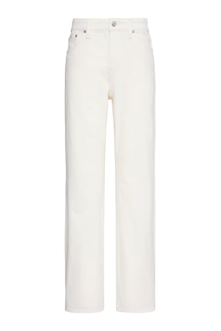Calvin Klein Yüksek Kesimli Düz Tebeşir Beyazı Kadın Jean-13748 Chalk Whıte