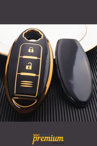 Premium Nissan Smart Siyah Oto Anahtar Kumanda Kabı Kılıfı