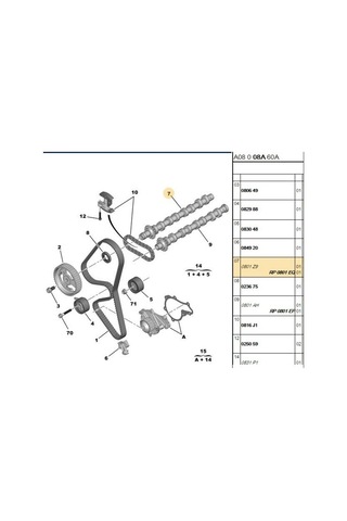 Eksantrik Mili Emme Döküm 206 207 307 Partner Dw6 14057d-0801eq-0801z9
