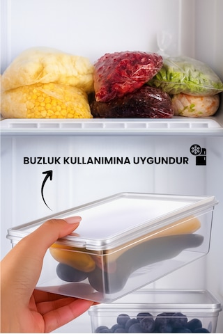 Orvila 10 Lu Kapaklı Saklama Kabı Seti Düzenleyici - 1 Litre, Buzdolabı Ve Derin Dondurucu Uyumlu Şeffaf