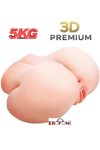Erofoni Büyük Boy 25 Cm Süper Realistik 5 Kg Gerçekçi 3d Model 2 İşlevli Suni Vajina Kalça Titreşimli Mastürbatör