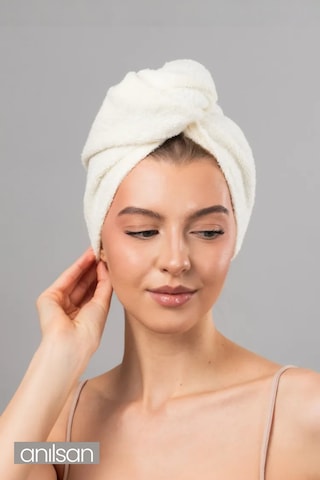 %100 Pamuk Bej Havlu Bone Saç Kurutma Bonesi Kafa Havlusu Duş Banyo Bonesi Islak Saç Kurulama Bone Bej