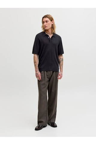 Jack & Jones William Structure Erkek Siyah Polo Tişört 12291042-b