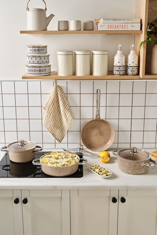 Karaca Biogranit Nare 7 Parça Tencere Seti Kahverengi