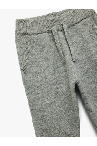 Koton Beli Bağcıklı Basic Triko Pantolon Gri 6wmb90006tt Gri