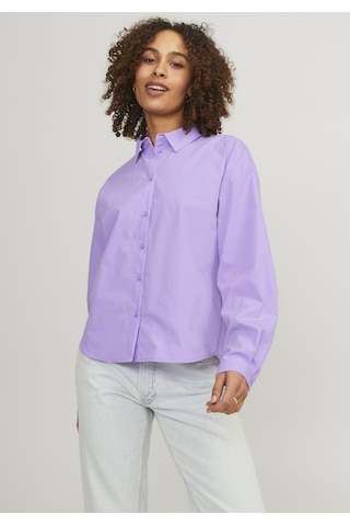Jack & Jones Kadın Relaxed Fit Uzun Kollu Gömlek - Mission 12203522 Lilac Breeze Beyaz