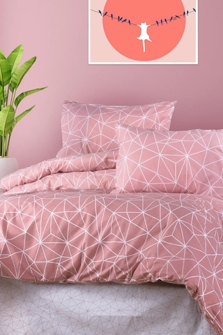 Aytunç Lotus %100 Pamuklu Çift Kişilik Nevresim Takımı 200x22... Pudra