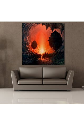 Dalga Arasından Güneşin Doğuşu Kanvas Tablo 130x130cm