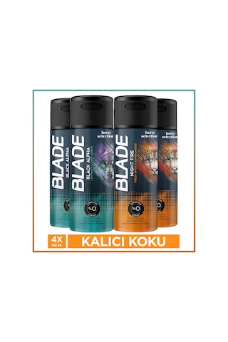 Blade Hero Selection Serisi Night Fire&black Alpha Erkek Deodorant 4x150 Ml
