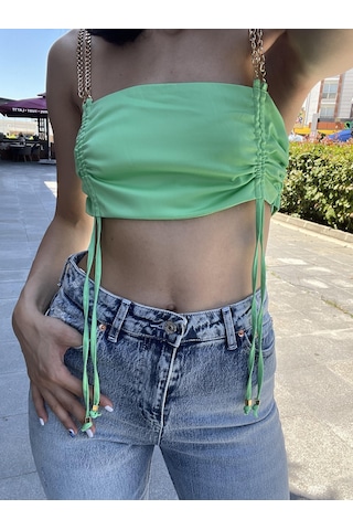 Lavessa Zincir Askılı Crop- Yeşil-134