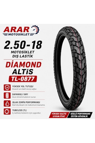 2.50-18 Motosiklet Dış Lastik Diamond Altis Tl-0877