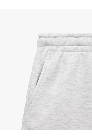 Koton Düğme Detaylı Beli Lastikli Şort Pijama Altı Gri Melanj 7wlk80029mk