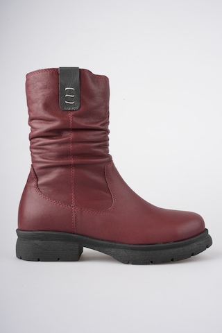 Analin Shoes Kadın Hakiki Deri İçi Kürklü Körüklü Bot Bordo