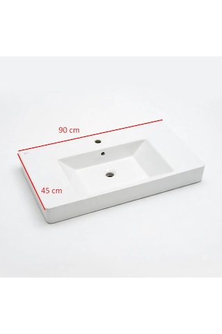 Ideal Standard - Plain Tezgah Üstü Lavabo Dolap Uyumlu 90x45 Cm Beyaz - 2587-