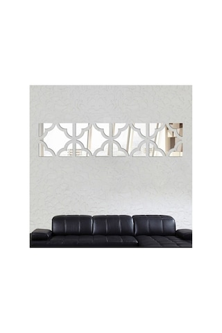 Motif Desen Duvar Dekorasyon Gümüş Pleksi 4 Ayrı Parça 13x13