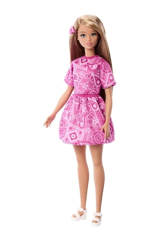 Barbie Fashionistas Damla Desenli Elbise JJN62