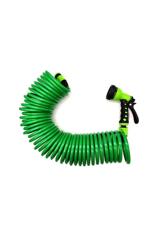 Pazly 15 Metre Yaylı Bahçe Sulama Hortumu - 7 Fonksiyonlu Fıskiye, Araba Yıkama & Bahçe Bakım Seti