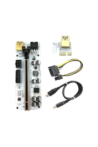 Zauss Riser V010-X 8 Kapasitörlü Yükseltici PCI-E X1 to X16 Mining