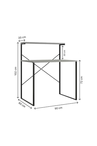 Raflı Çalışma Masası 60x90 Ofis Masası Çalışma Masası 1300 Çam
