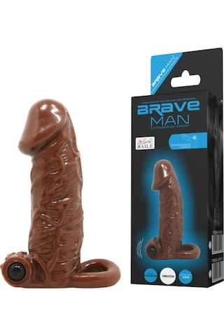 Lilitu Shop Baile Pretty Brave 6.5 Cm Uzatmalı Titreşimli Damarlı Penis Kılıfı