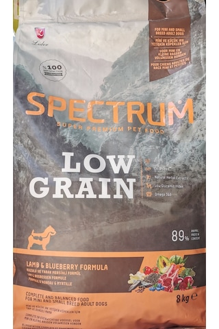 Spectrum Low Graın Kuzu Etli ve Yaban Mersinli Küçük Irk Yavru Köpek Maması 8 KG