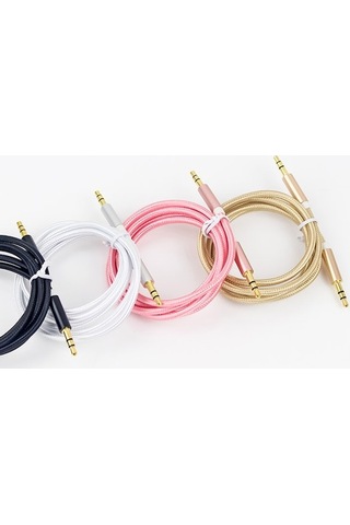 Yingfu 3,5 Mm Erkek Ses Kablosu Alüminyum Kaplamalı Konnektör 1 M Araba Kulaklıkları, Mp3 Mp4 Hoparlörleri İçin Ekstra Kablo