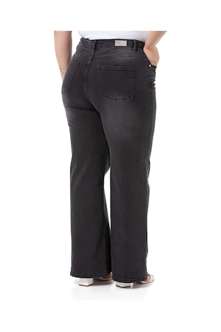 Disentis Büyük Beden Yüksek Bel Geniş Paça Antrasit Denim Pantolon-antrasit Antrasit