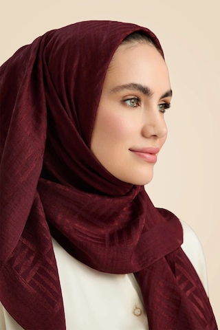 Imannoor İmannoor İman Kare Bordo Naia Pamuk Şal 241-3007-023 Bordo