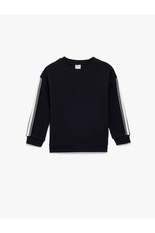 Koton Bisiklet Yaka Uzun Kollu Pamuklu Oversize Sweatshirt Lacivert 6smb10096tk Lacivert