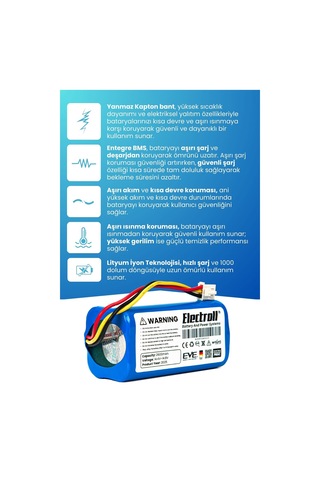 Sentar Mop 1s Uyumlu Batarya 2600mah Pil