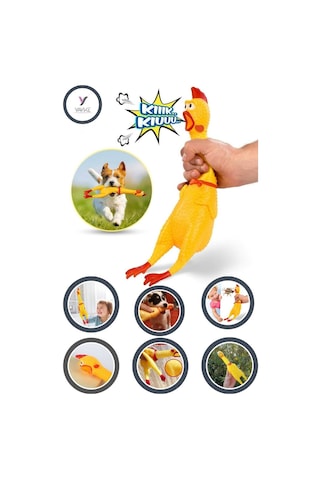 Köpekler İçin Bağıran Tavuk, Horoz, Shrilling Chicken Oyuncak - Büyük Boy 30 Cm