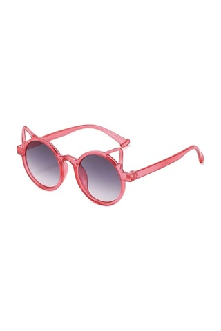 Dabify Pembe Kemik Çerçeve Kedi Tasarım Vintage Retro Unisex Çocuk Güneş Gözlüğü Kırmızı