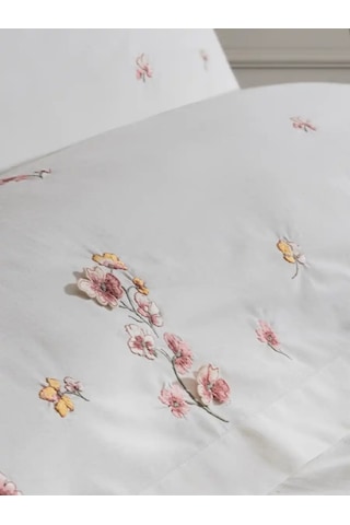 Şaheser Home Amber Çift Kişilik Nevresim Takımı %100 Pamuk Nakışlı Yumuşak Dokulu Şık Tasarım Beyaz