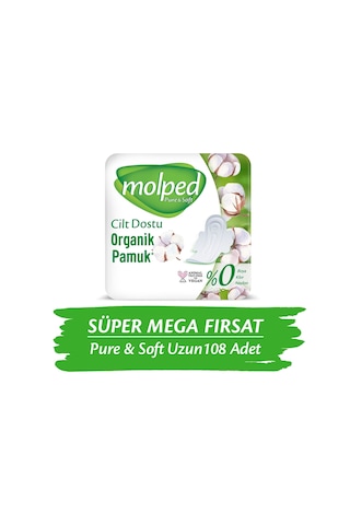 Molped Pure Soft Hijyenik Ped Uzun Süper Mega Paket 108 Adet