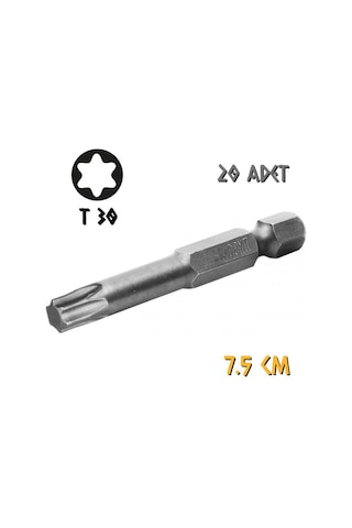 Kupa Tyson Vidalama Ucu Bits Uç - T30 Tork - 7.5 Cm. - 20 Adet