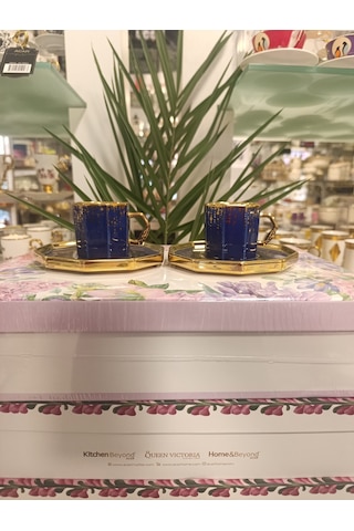 Acar Corcu 2 Kişilik Porselen Kahve Fincanı 90 Ml Lacivert