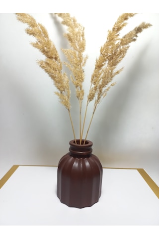İnce Çizgili Vazo - Modern & Minimal Dekoratif Obje, Salon Ve Ofis Çiçeklik, Antiquity Gold Gold