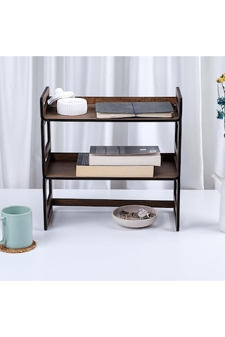 Vigo Wood - Mk40 Çok Amaçlı Raf Kitaplık Abanoz - Beyaz