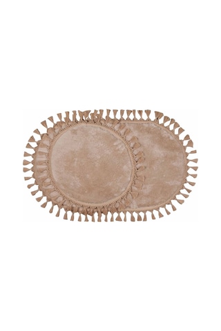 My Evilla Modern Simirna Dekoratif Peluş Oval Ponpon Saçaklı Klozet Takımı 001