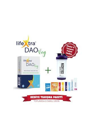 Lifextra Daoveg 60 Enterik Mini Tablet Tanışma Paketi Shaker Hediyeli