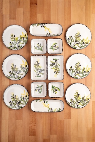 Olive 14 Parça 6 Kişilik Kahvaltı Takımı Çok Renkli