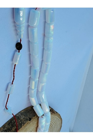 Opal Tesbihler Usta İşi Beyaz