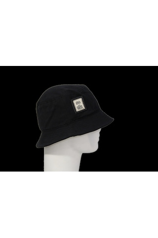 Bay Şapkacı Unisex Yama Detaylı Pamuklu Bucket Balıkçı Şapka Koleksiyonu 8980 Siyah