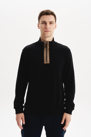 AR-MA Arma Erkek Regular Fit Yarım Fermuar Dik Yaka Sweatshirt Selanik Örme %65 Pamuk %35 Polyester K30554698102 Siyah