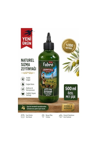 Fabro 500ml Şef Şişe Naturel Sızma Zeytinyağı